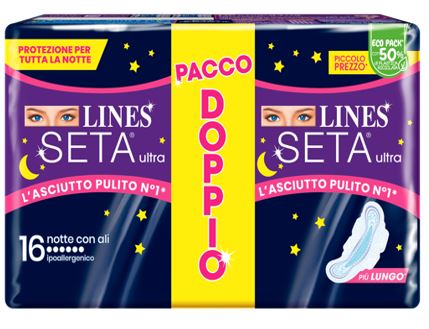 LINES SETA ULTRA ASSORBENTI NOTTE VP DWCT 16 PEZZI - Farma Nice