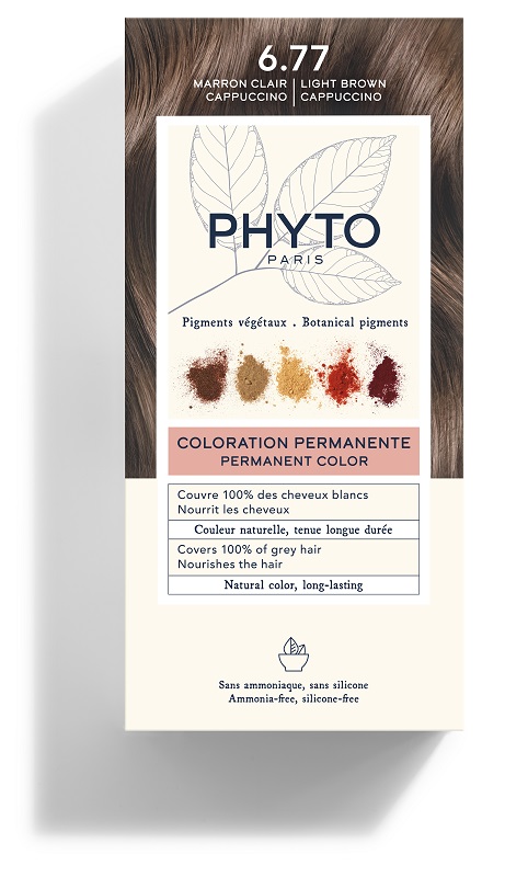 COLOR KIT 6,77 MARRONE CHIARO CAPPUCCINO LATTE RIVELATORE 50 ML + CREMA COLORANTE 50 ML + MASCHERA PROTETTIVA COLORE 12 ML + GUANTI - Farma Nice