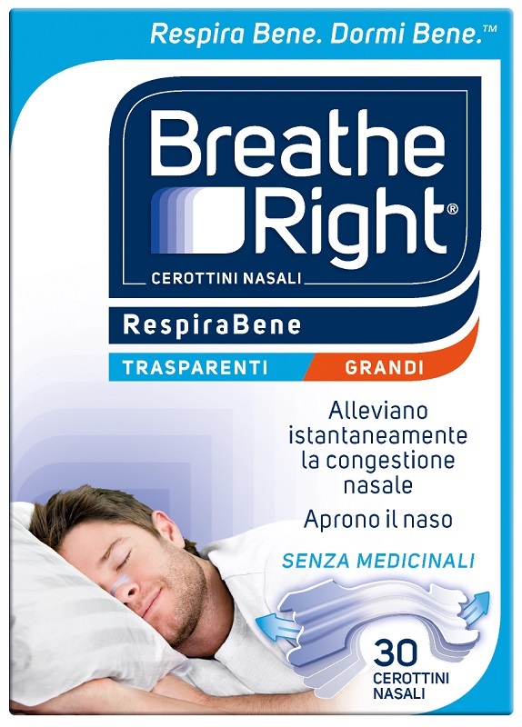 CEROTTI NASALI BREATHE RIGHT TRASPARENTI GRANDI 30 PEZZI - Farma Nice