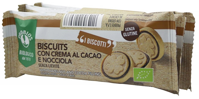 PROBIOS BISCUITS CREMA CACAO NOCCIOLA 4 PEZZI DA 24 G - Farma Nice