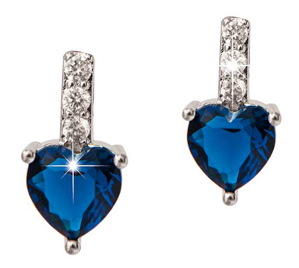 MJ POST 382 ORECCHINO PENDENTE CUORE BLU - Farma Nice