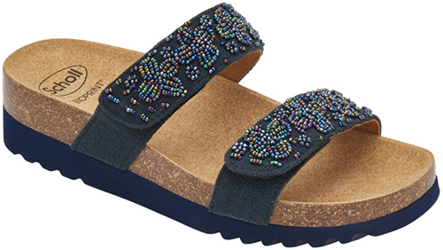 ZAFIRAH CANVAS+BEADS WOMAN NAVY BLUE 37 MATERIALE TESSUTO CANVAS+PERLINE FODERA TOMAIA MICROFIBRA SOTTOPIEDE MICROFIBRA SUOLA EVA FITTING F ALTEZZA TACCO 20 COLLEZIONE SS23 - Farma Nice