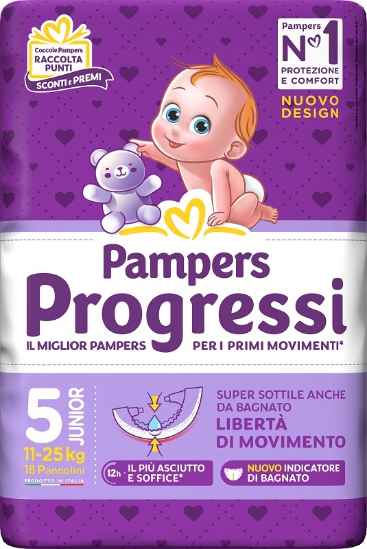 PAMPERS PROGRESSI JUNIOR 18 PEZZI - Farma Nice