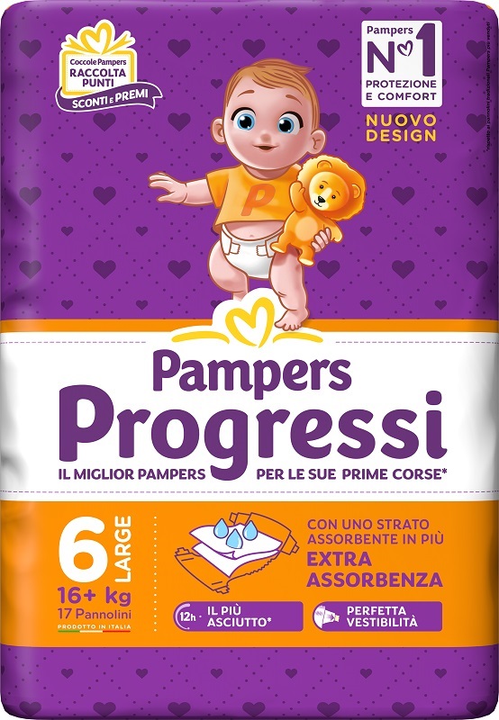 PAMPERS PROGRESSI XL 17 PEZZI - Farma Nice