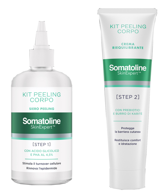 SOMATOLINE SKIN EXPERT KIT PEELING CORPO 1 GEL PEELING 200 ML + 1 CREMA RIEQUILIBRANTE 100 ML - Farma Nice