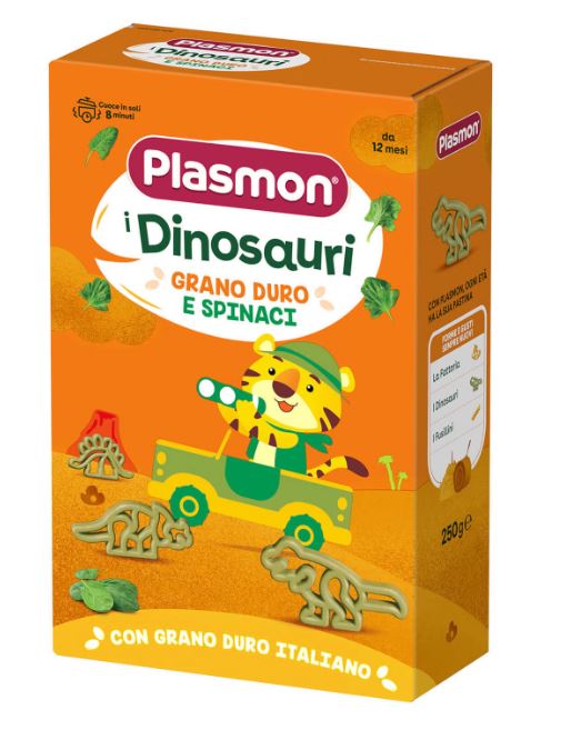 PLASMON PASTA DINOSAURI E SPINACI 250 G - Farma Nice