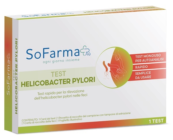 TEST AUTODIAGNOSTICO HELICOBACTER PYLORI SOFARMAPIU' - Farma Nice