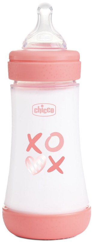 CHICCO BIBERON P5 240ML MED SILICONE GIRL - Farma Nice
