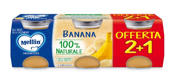 MELLIN OMOGENEIZZATO BANANA 3 PEZZI DA 100 G - Farma Nice