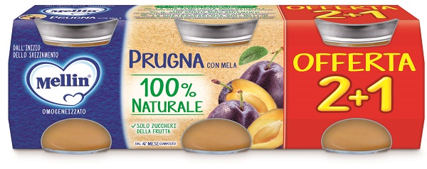 MELLIN OMOGENEIZZATO PRUGNA 3 PEZZI DA 100 G - Farma Nice