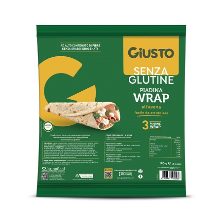 GIUSTO SENZA GLUTINE WRAP CON AVENA 3 PEZZI DA 60 G - Farma Nice