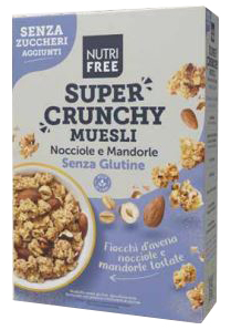 NUTRIFREE SUPER CRUNCHY MUESLI NOCCIOLE E MANDORLE SENZA ZUCCHERI AGGIUNTI 300 G - Farma Nice