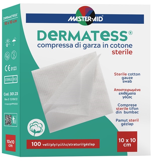 GARZA IDROFILA DERMATESS COTONE 10X10 100 VELI - Farma Nice