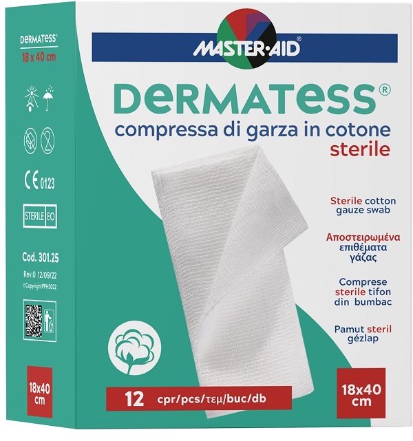GARZA IDROFILA DERMATESS COTONE 18X40 12 PEZZI - Farma Nice