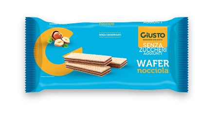 GIUSTO SENZA ZUCCHERO WAFERS NOCCIOLA 150 G - Farma Nice