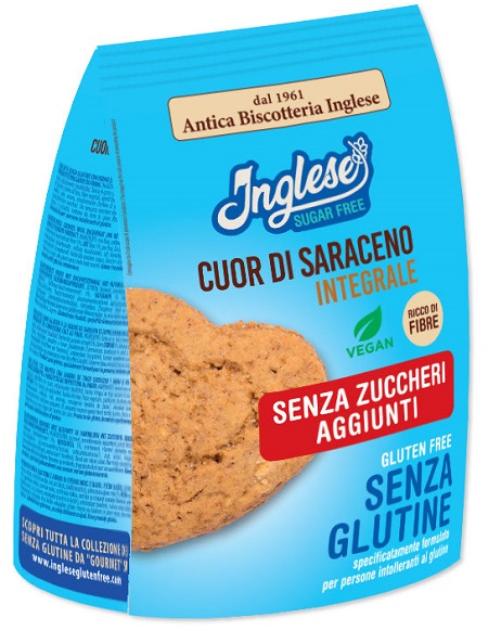 INGLESE BISCOTTI CUOR DI SARACENO INTEGRALI SENZA ZUCCHERI AGGIUNTI 200 G - Farma Nice