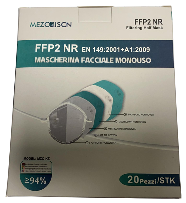 MEZORRISON FFP2 NR MASCHERINA FACCIALE MONOUSO 20 PEZZI - Farma Nice