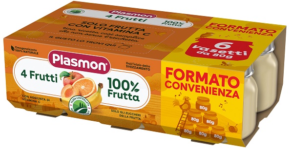 PLASMON OMOGENEIZZATO 4 FRUTTI 6X80 G - Farma Nice