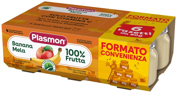 PLASMON OMOGENEIZZATO BANANA MELA 6X80 G - Farma Nice