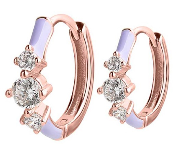 MEDICAL JEWELS ORECCHINO 413 CERCHIO ORO ROSA SMALTATO - Farma Nice