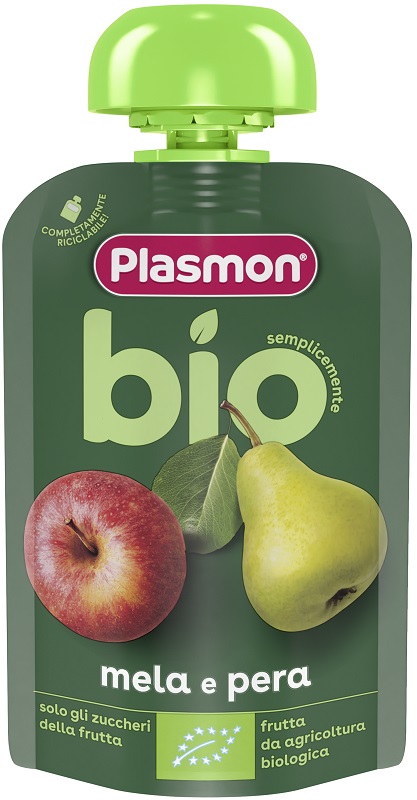 PLASMON MELA PERA BIO POUCHES 100 G - Farma Nice