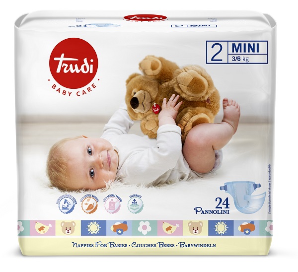 TRUDI BABY CARE PANNOLINI MINI 3/6 KG 24 PEZZI - Farma Nice