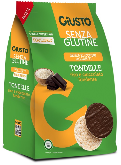 GIUSTO SENZA GLUTINE TONDELLE CIOCCOLATO FONDENTE NEW 60 G - Farma Nice