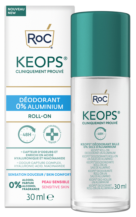 ROC KEOPS DEODORANT ROLL ON 0% ALUMINIUM 30 ML - Farma Nice