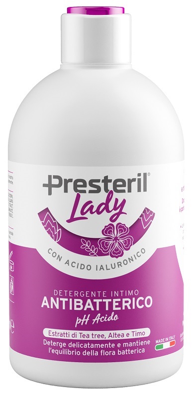 LADY PRESTERIL  DETERGENTE INTIMO ANTIBATTERICO/PH ACIDO 250 ML - Farma Nice