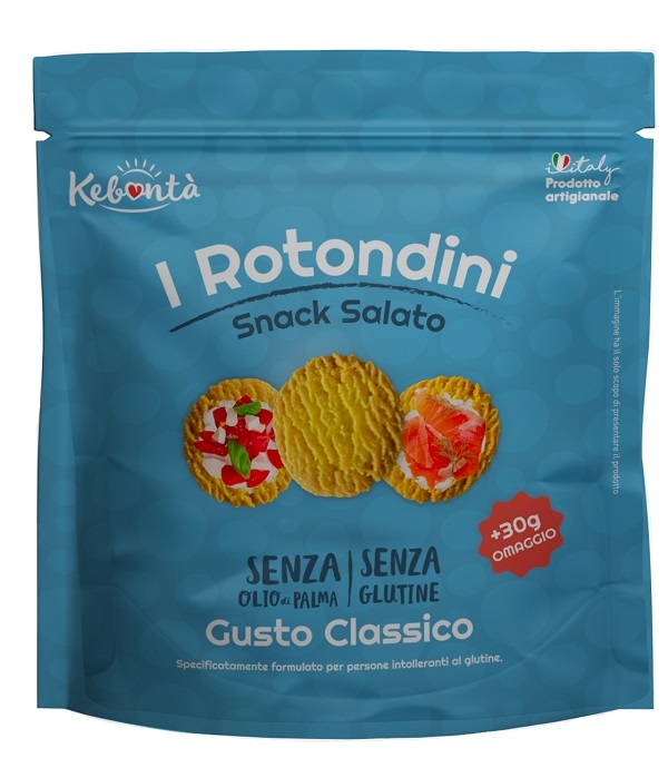 KEBONTA' I ROTONDINI SNACK SALATO GUSTO CLASSICO 150 G + 30 G IN OMAGGIO - Farma Nice