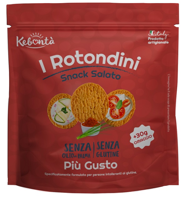 KEBONTA' I ROTONDINI SNACK SALATO PIU' GUSTO 150 G + 30 G IN OMAGGIO - Farma Nice