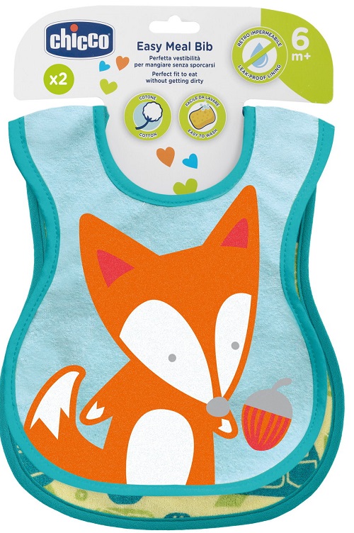 CHICCO BAVAGLINE 6M+ NEUTRE 2 PEZZI - Farma Nice