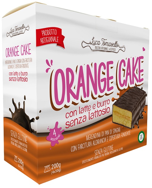 ORANGE CAKE MERENDINA ALL'ARANCIA CON COPERTURA DI CIOCCOLATO FONDENTE 4X50G - Farma Nice
