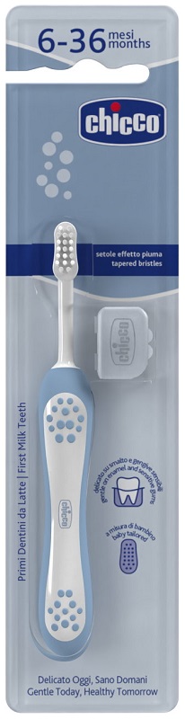 CHICCO SPAZZOLINO 6 MESI+ AZZURRO - Farma Nice