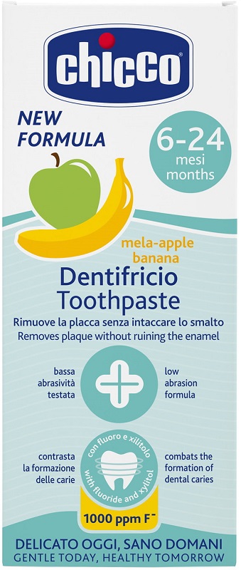 CHICCO DENTIFRICIO 6 MESI+ MELABANANA CON FLUORO 50 ML - Farma Nice