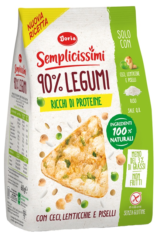 DORIA SEMPLICISSIMI SNACK 90% LEGUMI CECI-LENTICCHIE-PISELLI 60 G - Farma Nice
