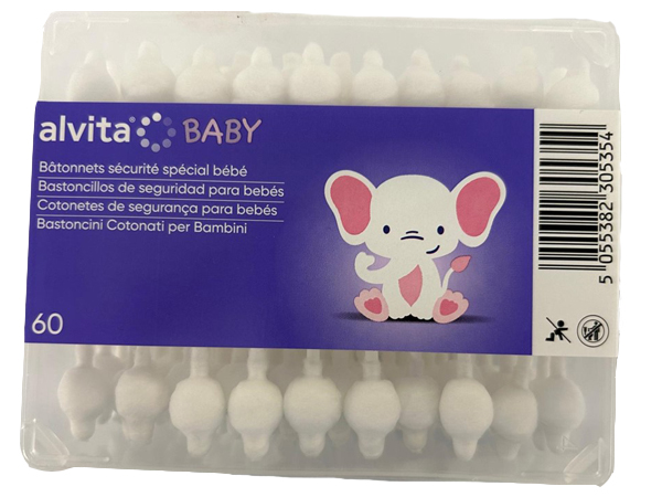 ALVITA BABY BASTONCINI COTONATI 60 PEZZI - Farma Nice