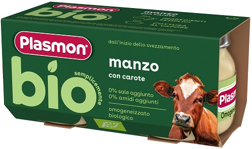 PLASMON BIO OMOGENEIZZATO MANZO CON CAROTE 2 PEZZI - Farma Nice