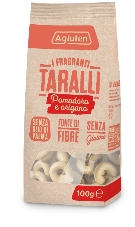 AGLUTEN TARALLI POMODORO E ORIGANO 100 G - Farma Nice