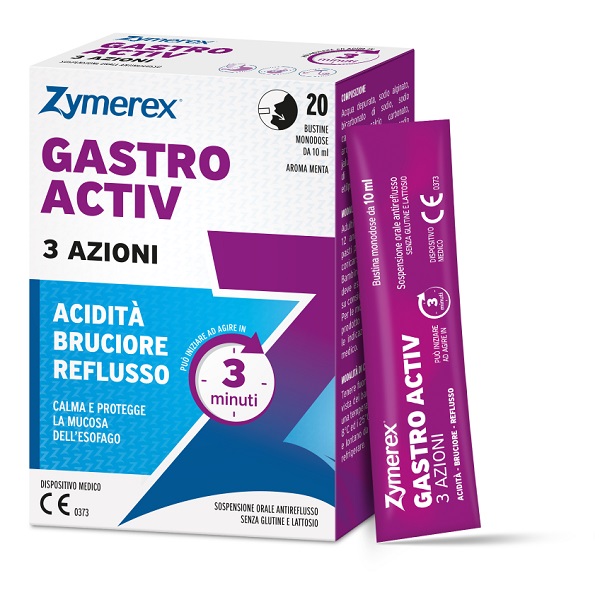 ZYMEREX GASTRO ACTIV 20 BUSTINE DA 10 ML AROMA MENTA SENZA GLUTINE SENZA LATTOSIO - Farma Nice