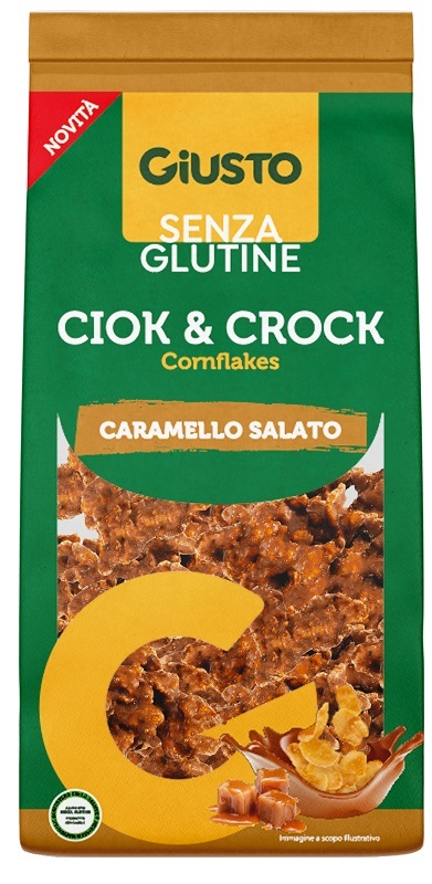 GIUSTO SENZA GLUTINE CIOK&CROCK CORNFLAKES CARAMELLO SALATO 125 G - Farma Nice