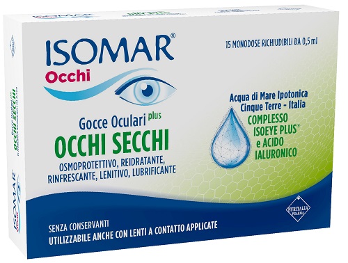 ISOMAR OCCHI SECCHI PLUS GOCCE OCULARI ACIDO IALURONICO 0,25% 15 FLACONCINI - Farma Nice
