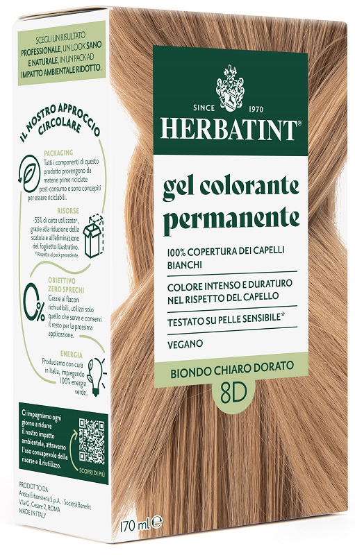 HERBATINT 8D BIONDO CHIARO DORATO 170 ML - Farma Nice