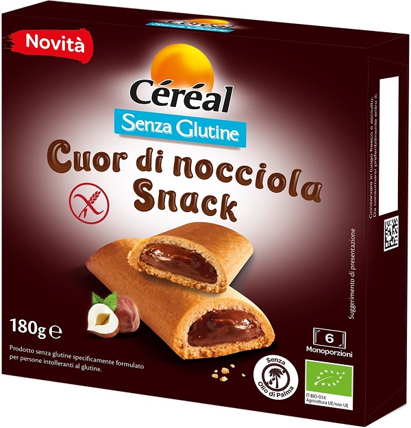 CEREAL SNACK CUOR DI NOCCIOLA SENZA GLUTINE 180 G - Farma Nice