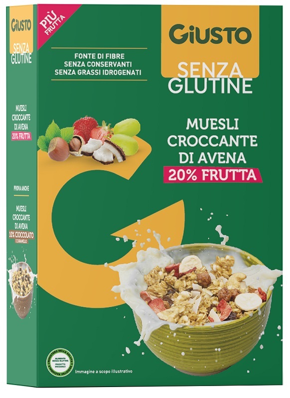 GIUSTO SENZA GLUTINE MUESLI AVENA FRUTTA SECCA 275 G - Farma Nice