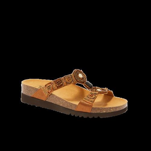 NEW BOGOTA' WEDGE TEXSAT W COGNAC/MULTI 39 - Farma Nice