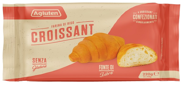 AGLUTEN CROISSANT CLASSICI 4 PEZZI DA 50 G LATTE DELATTOSATO - Farma Nice