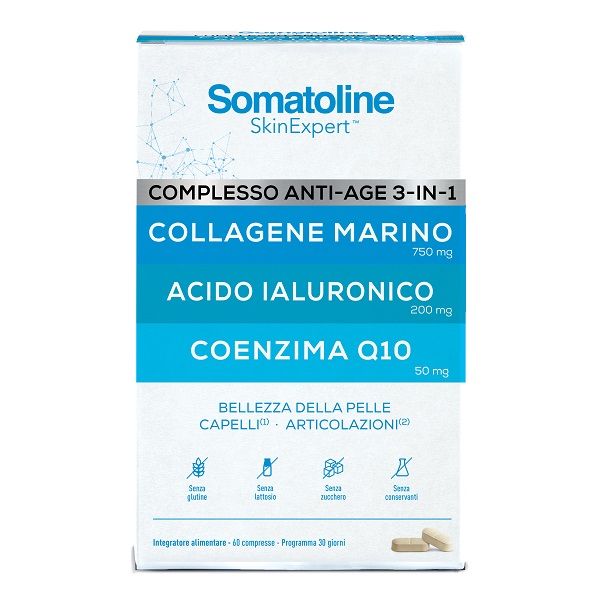 SOMATOLINE COMPLESSO ANTI AGE 3IN1 60 COMPRESSE SENZA GLUTINE SENZA LATTOSIO - Farma Nice