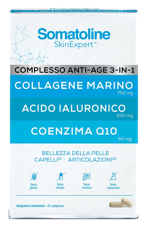 SOMATOLINE COMPLESSO ANTI AGE 3IN1 45 COMPRESSE SENZA GLUTINE SENZA LATTOSIO - Farma Nice