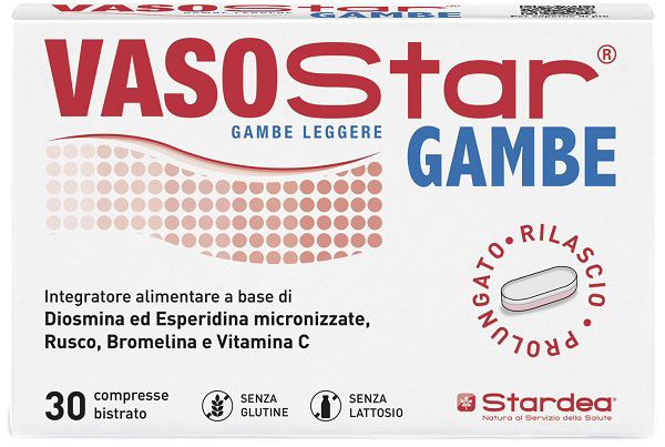 VASOSTAR GAMBE 30 COMPRESSE BISTRATO SENZA GLUTINE SENZA LATTOSIO - Farma Nice